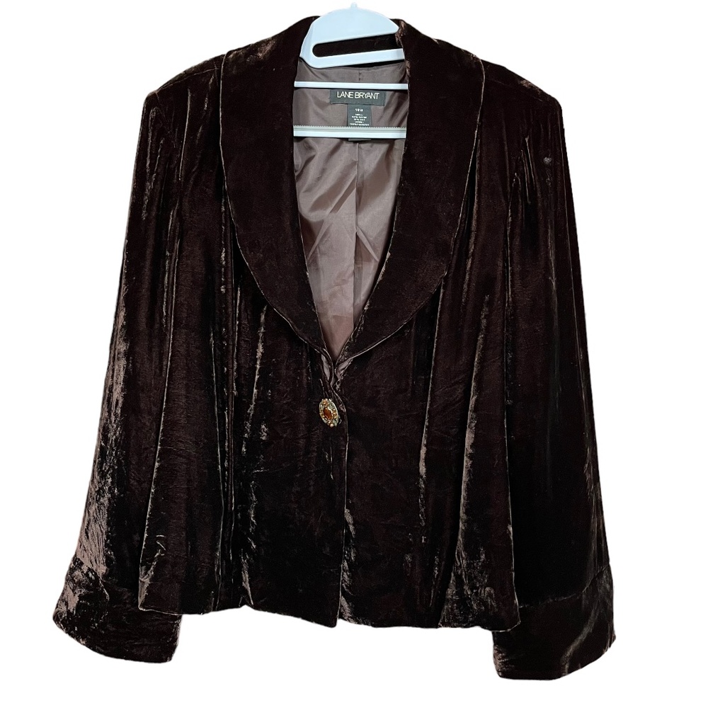 Lane Bryant Women's Brown Velvet Jacket